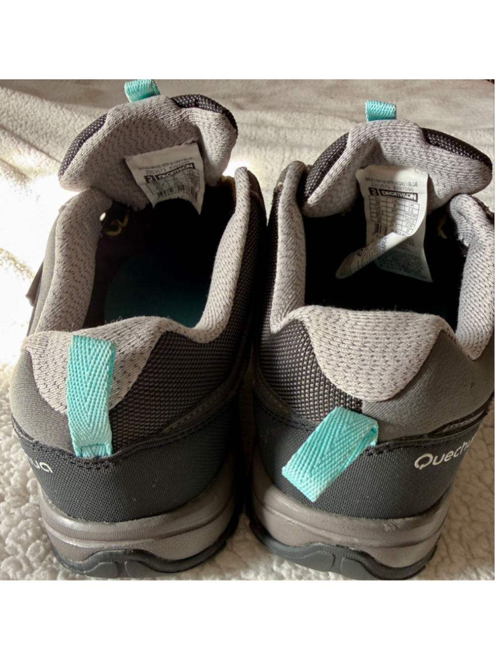 Women's Quechua Waterproof Athletic Shoes Grey Blue Size 8 - Picture 6 of 12
